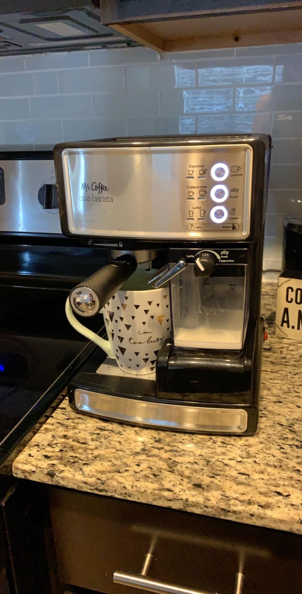 Mr. Coffee Espresso and Cappuccino Machine Stainless Steel Programmable Coffee Maker with Automatic Milk Frother 15-Bar Pump Ideal for Home Baristas customer photo 1