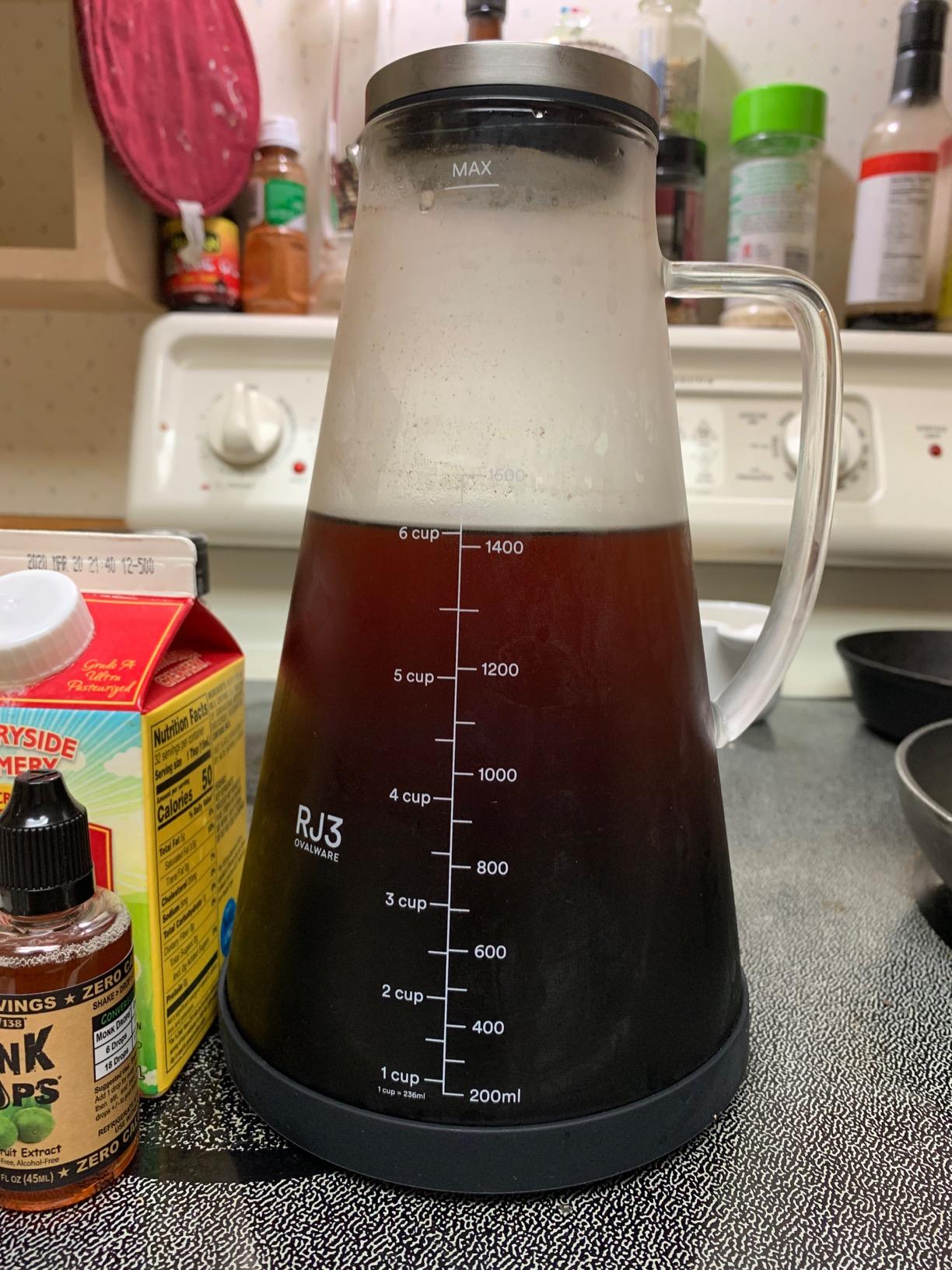 OVALWARE Airtight Cold Brew Coffee Maker with Tea Infuser & Spout 1.0L/34oz customer photo 2