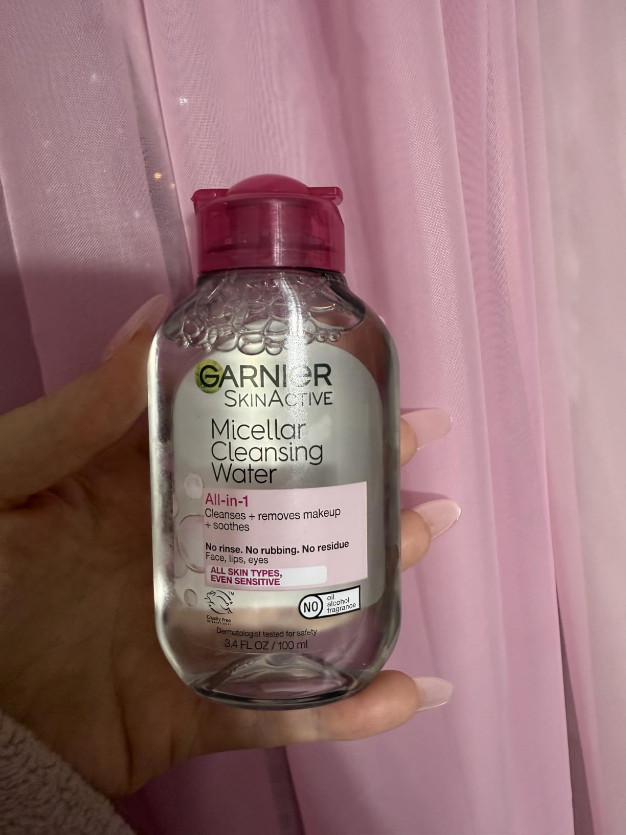 Garnier Micellar Water, Facial Cleanser & Makeup Remover, 3.4 Fl Oz customer photo 2