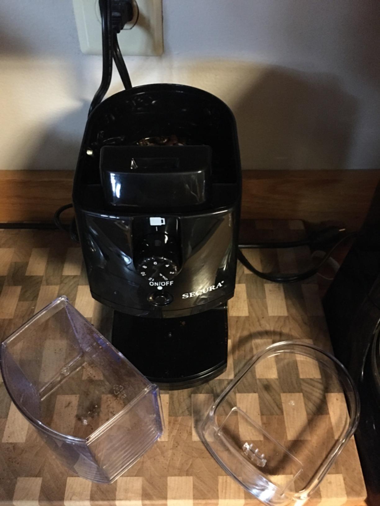 Secura Electric Burr Coffee Grinder Mill, Adjustable Cup Size, 17 Fine to Coarse Grind Size Settings for Drip, Percolator, French Press and Turkish Coffee Makers, Black,12 cups customer photo 2