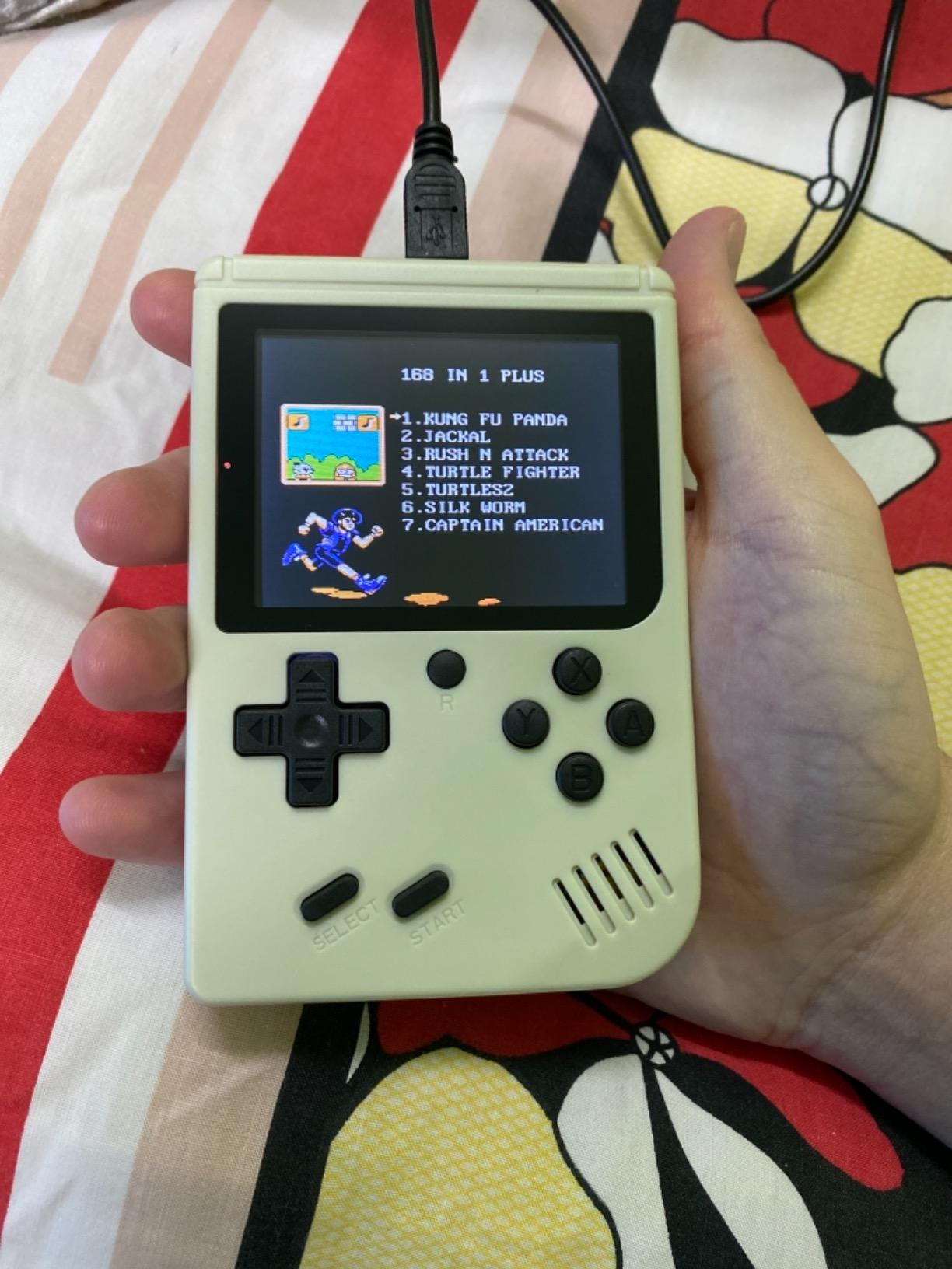 Retro Handheld Games Console for Kids/Adults, 168 Classic 8 Bit Games 3 inch Screen Video Games with AV Cable Play on TV (White) customer photo 1
