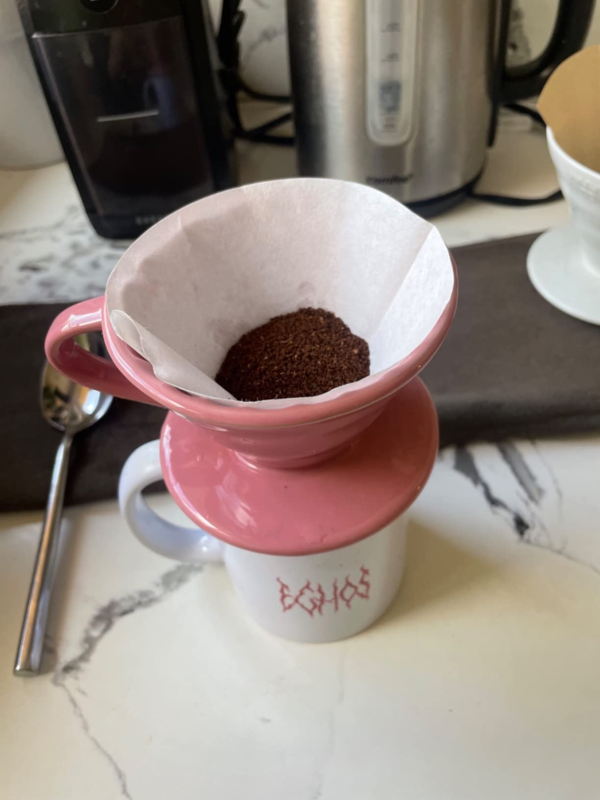 Ceramic Pour Over Coffee Dripper V02 Manual Brewer White, 2 Cup customer photo 1