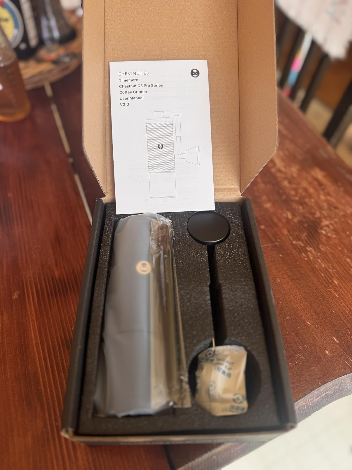 TIMEMORE Chestnut C2 Manual Coffee Grinder Capacity 25g with CNC Stainless Steel Tapered Burr - Internal Adjustable Setting, Double Bearing Positioning, French Press Coffee for Hand Grinder Gift customer photo 1