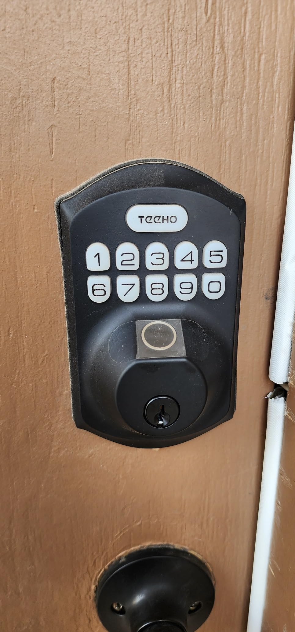 TEEHO TE002 Fingerprint Deadbolt with Keypad for Front Door, Satin Nickel customer photo 1
