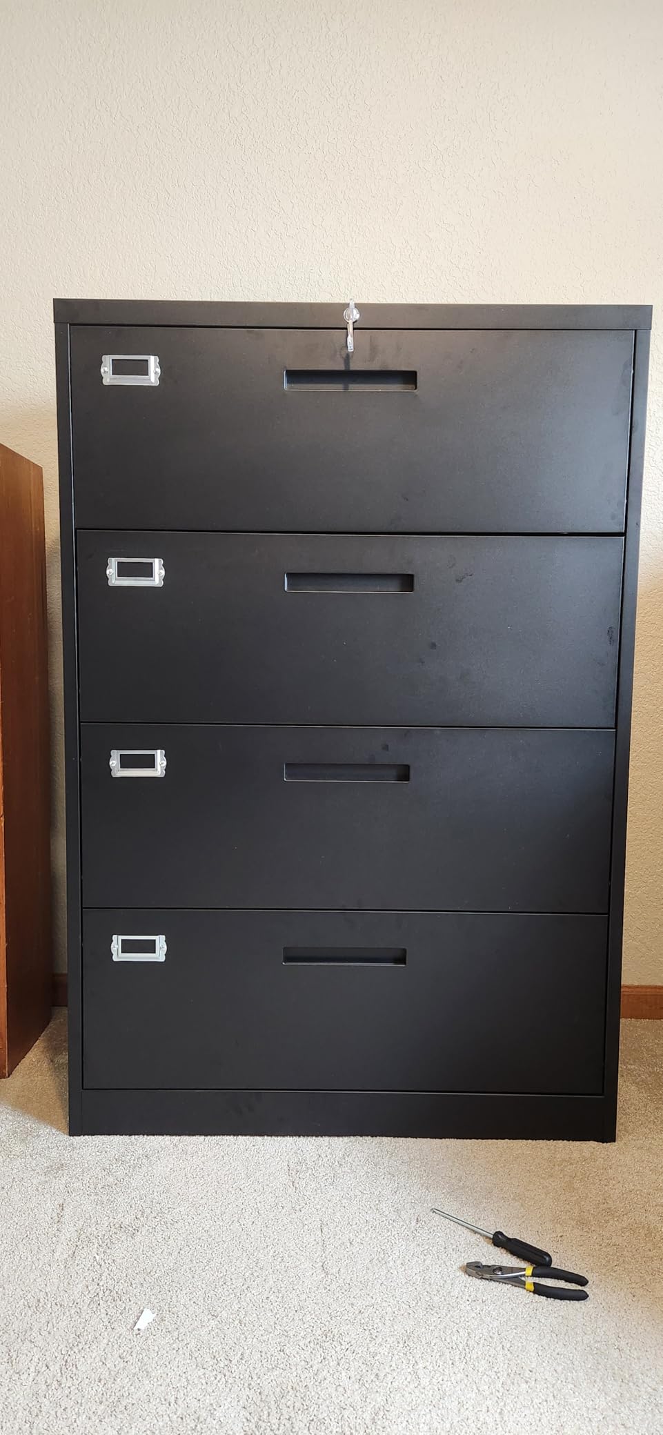 Letaya Metal Lateral File Cabinets with Lock,2 Drawer Steel Wide Filing Organization Storage Cabinets,Home Office Furniture for Hanging Files Letter/Legal/F4/A4 Size (Blcak-2 Drawer) customer photo 1