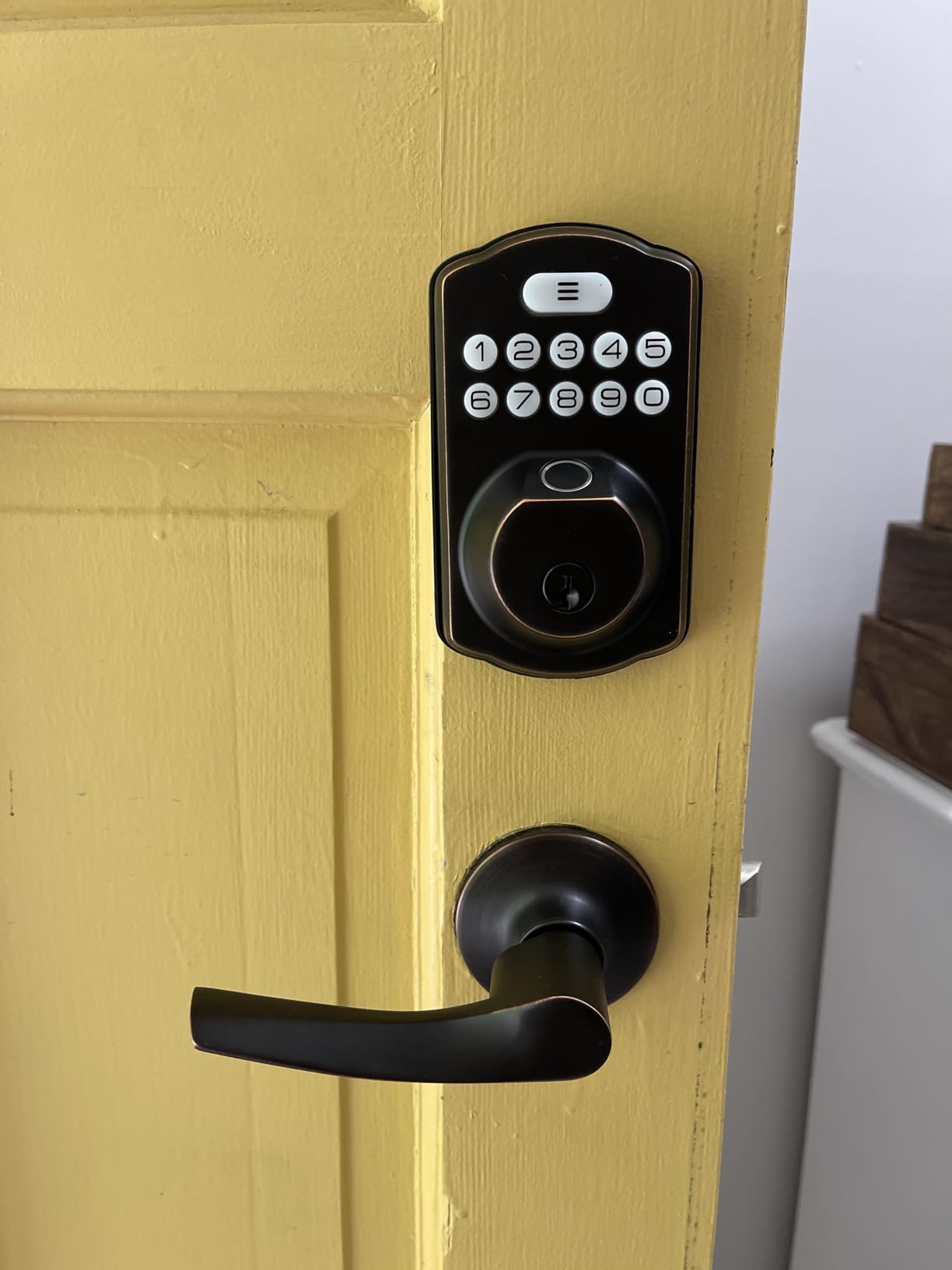 Veise KS02B Fingerprint Door Lock with 2 Lever Handles, Matte Black customer photo 1