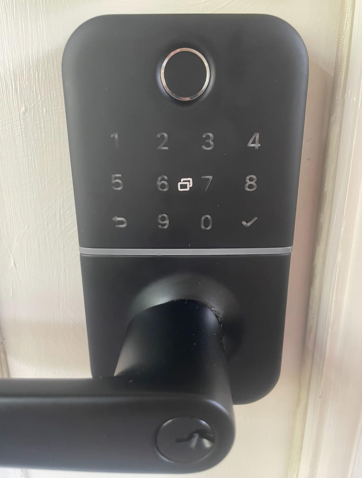 Keypad Smart Door Lock with Handle: Kucacci Keyless Entry Fingerprint Lock - Digital Code Handle with Keypad - Electronic Smart Knob for Front Door - Deadbolt Alternative with App - Easy Installation customer photo 1
