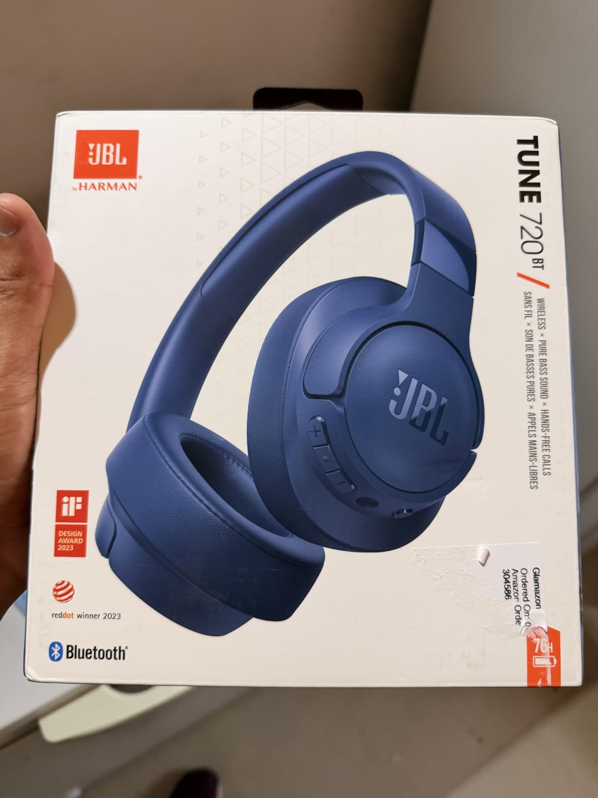 JBL Tune 720BT - Wireless Over-Ear Headphones - Blue customer photo 2