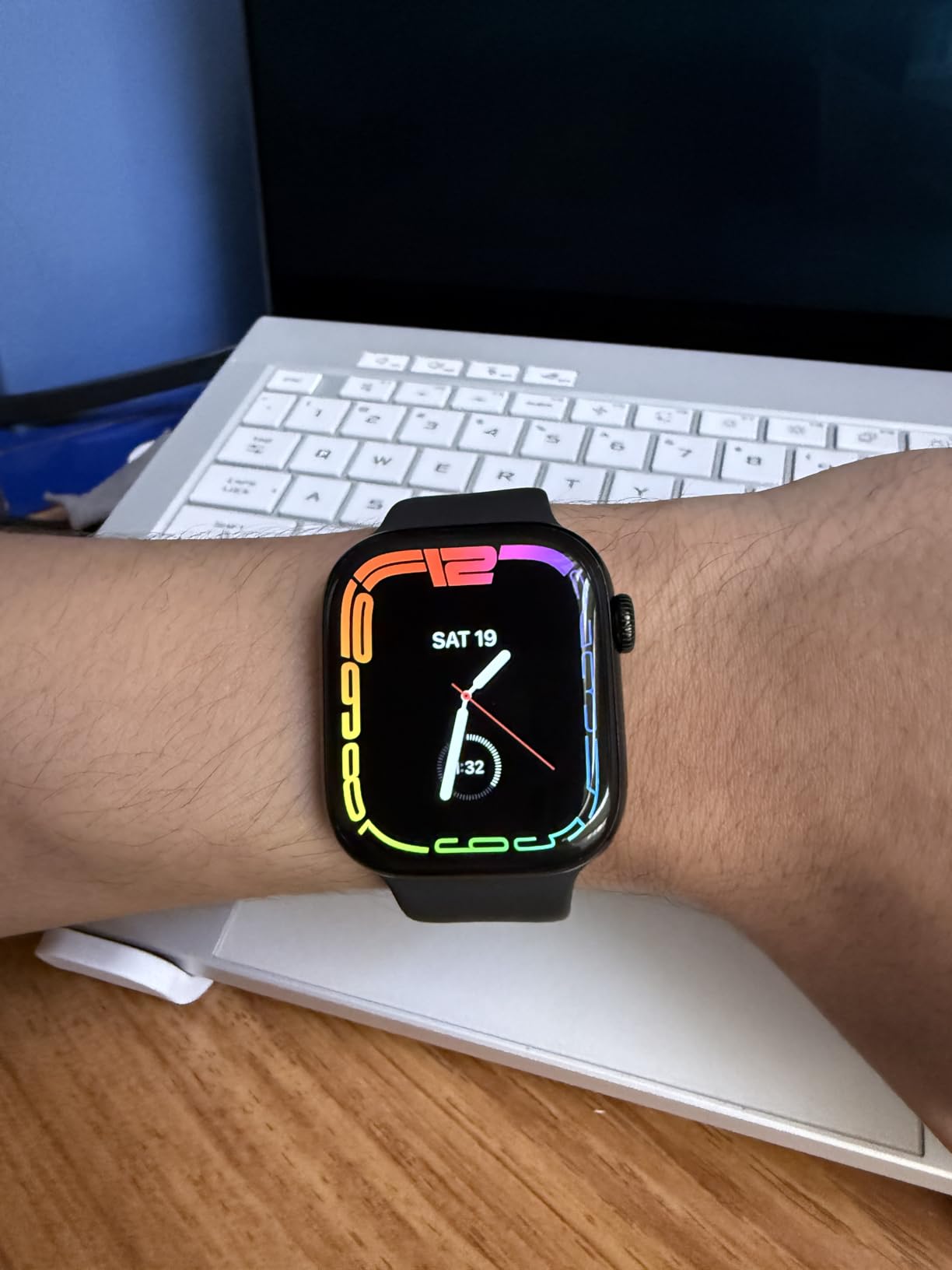 Apple Watch Series 10 [GPS 42mm case] Smartwatch with Jet Black Aluminum Case with Black Sport Band - S/M. Fitness Tracker, ECG App, Always-On Retina Display, Water Resistant customer photo 2