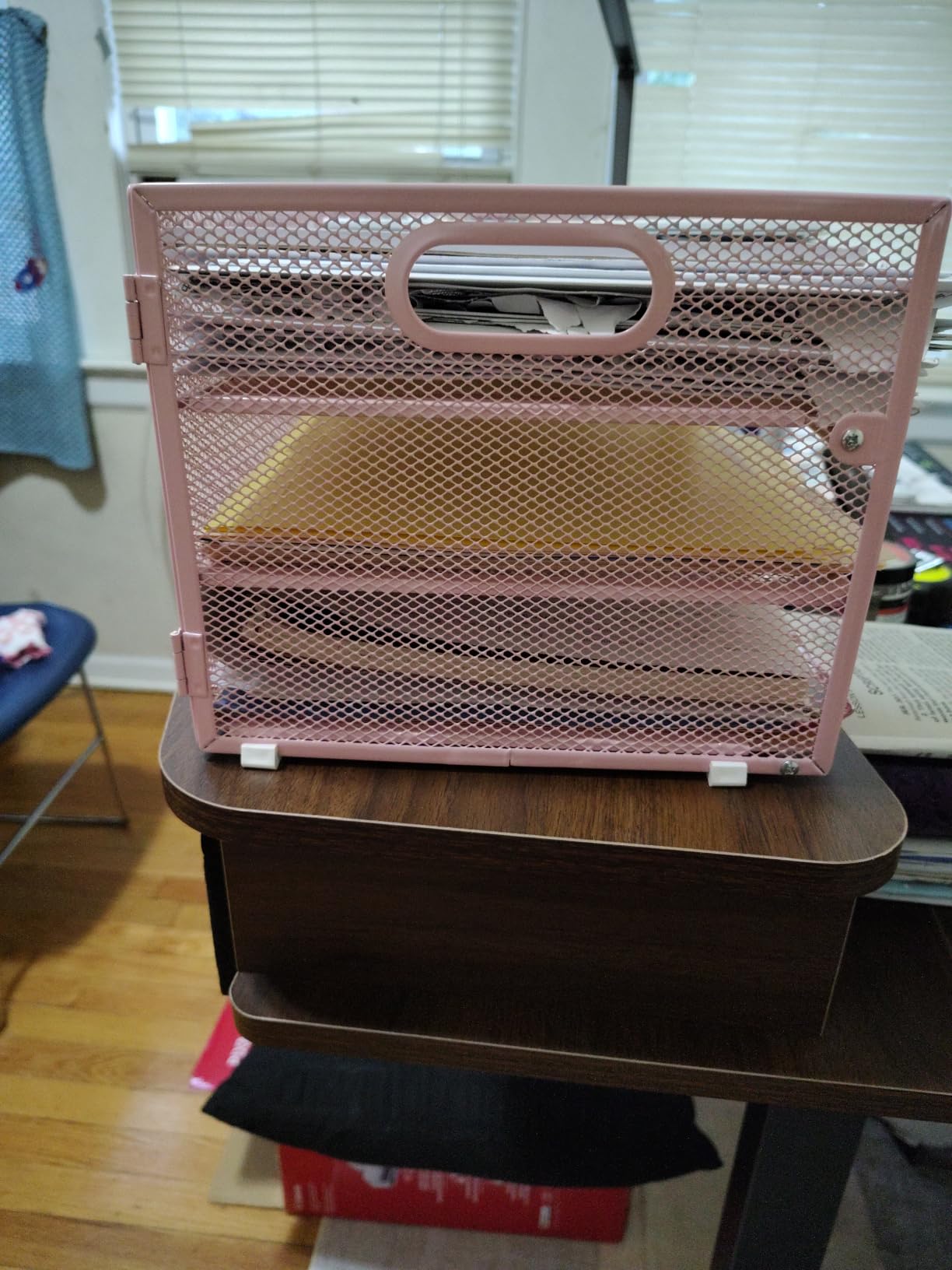 Subekyu 3 Tier Paper Letter Tray Organizer for Desk, Black Metal Mesh Desk File Folder Sorter Organizer with Handle and Sliding Tray for Home, Office, School Supplies Organization Storage customer photo 1