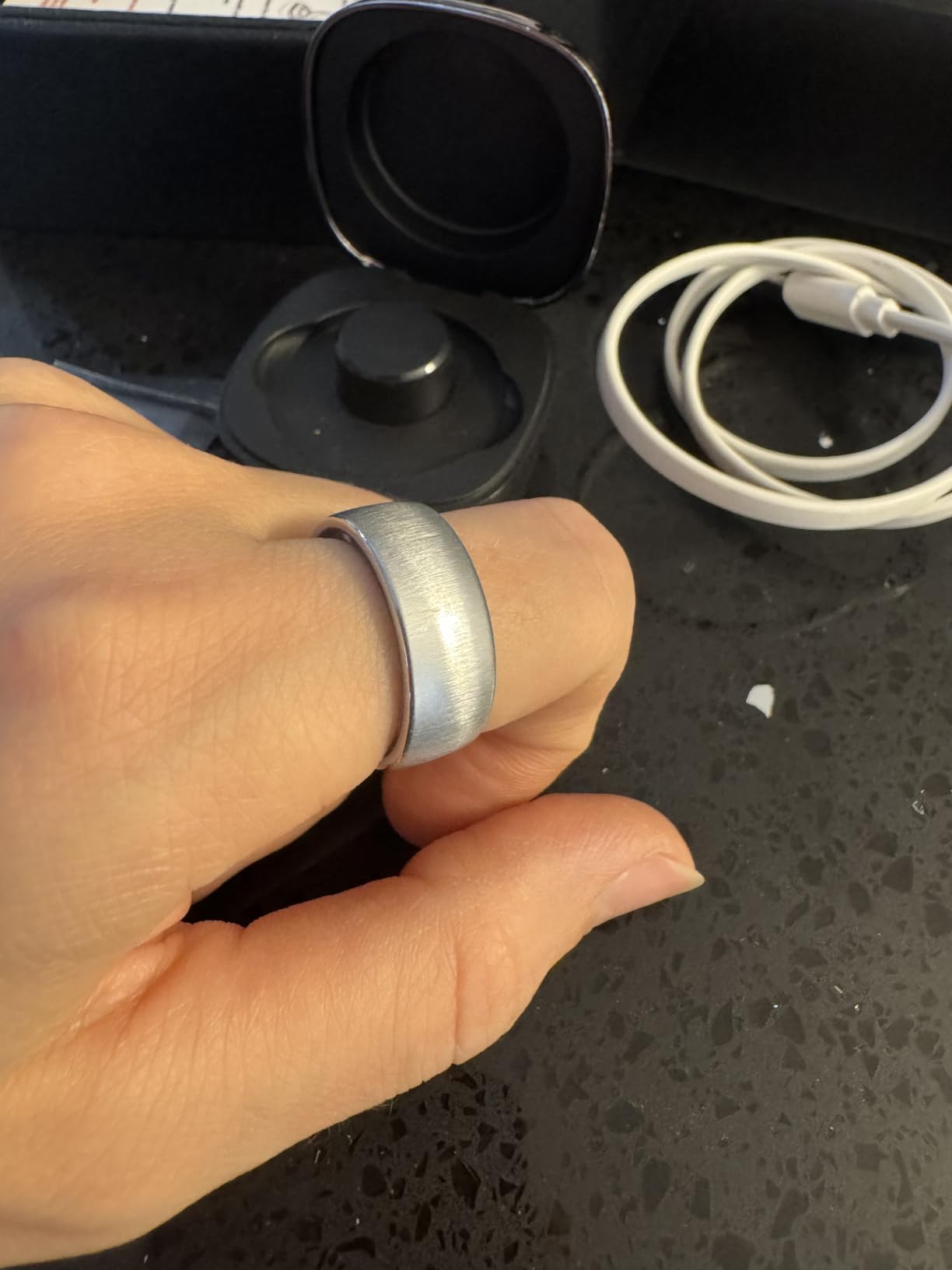 Smart Ring for Women Men, Sleep Tracker, 12 Sports Modes, Size 10 Black customer photo 2